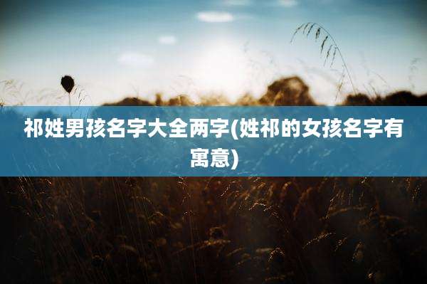 祁姓男孩名字大全两字(姓祁的女孩名字有寓意)