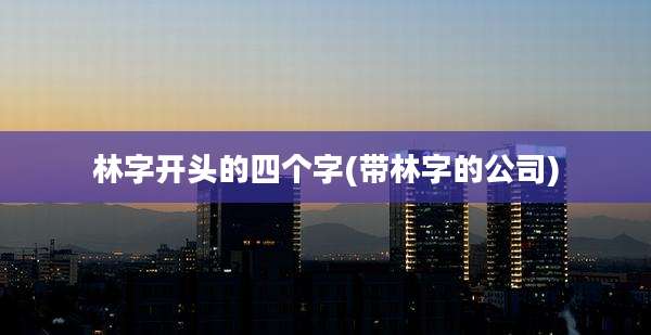 林字开头的四个字(带林字的公司)