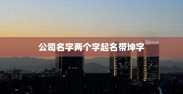 公司名字两个字起名带坤字