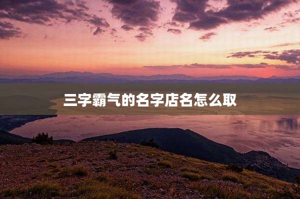三字霸气的名字店名怎么取
