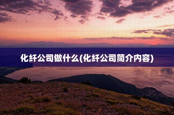 化纤公司做什么(化纤公司简介内容)