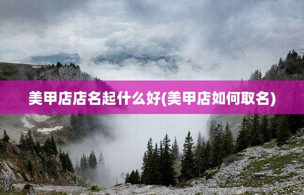 美甲店店名起什么好(美甲店如何取名)