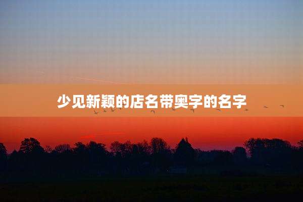 少见新颖的店名带奥字的名字