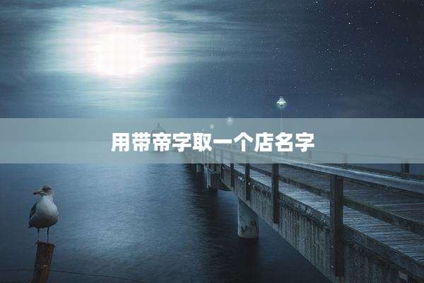 用带帝字取一个店名字