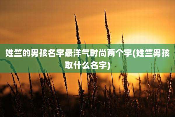 姓竺的男孩名字最洋气时尚两个字(姓竺男孩取什么名字)