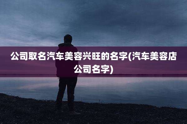 公司取名汽车美容兴旺的名字(汽车美容店公司名字)