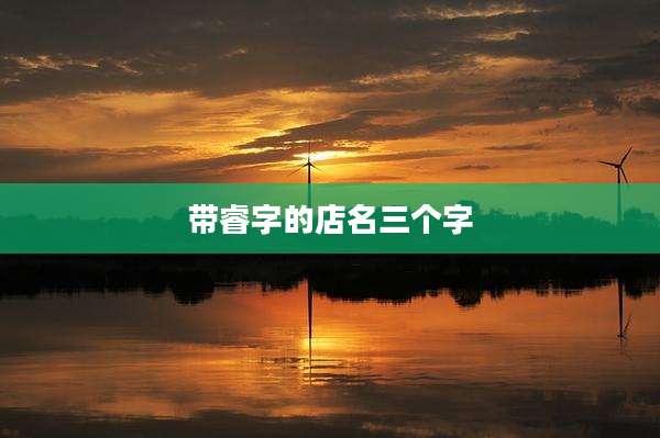 带睿字的店名三个字