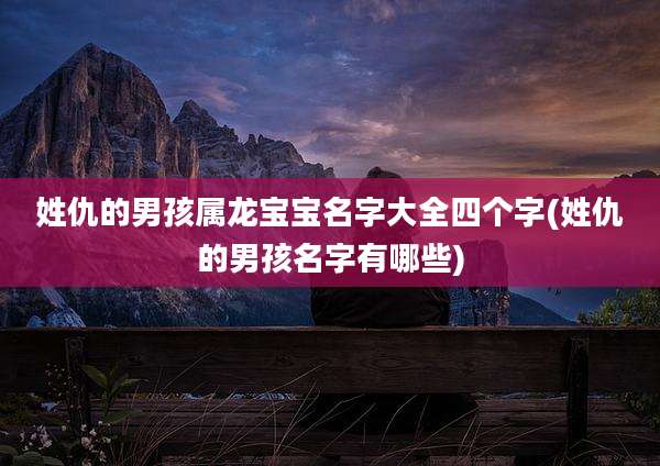姓仇的男孩属龙宝宝名字大全四个字(姓仇的男孩名字有哪些)