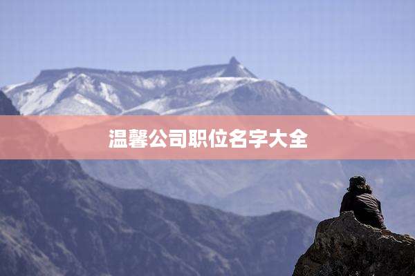 温馨公司职位名字大全