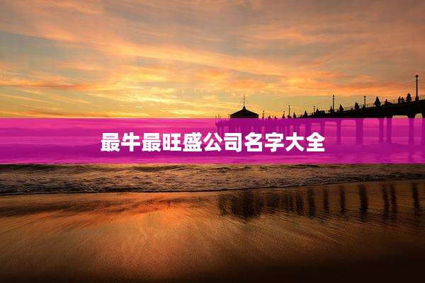 最牛最旺盛公司名字大全