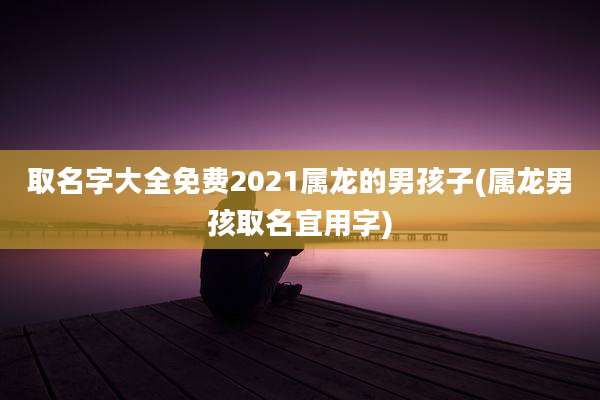 取名字大全免费2021属龙的男孩子(属龙男孩取名宜用字)