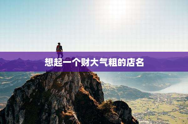 想起一个财大气粗的店名