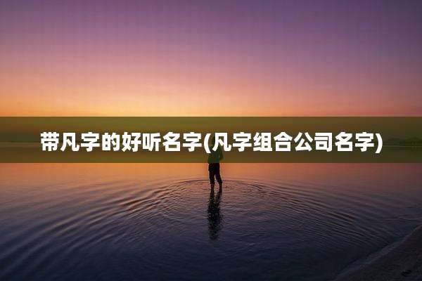 带凡字的好听名字(凡字组合公司名字)