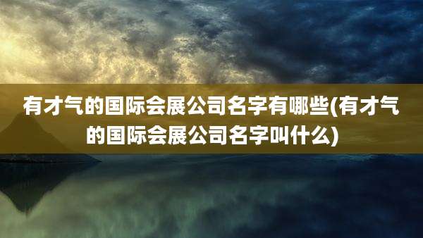 有才气的国际会展公司名字有哪些(有才气的国际会展公司名字叫什么)