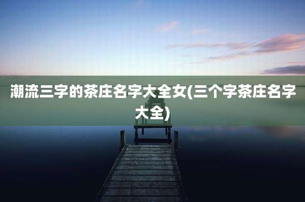 潮流三字的茶庄名字大全女(三个字茶庄名字大全)