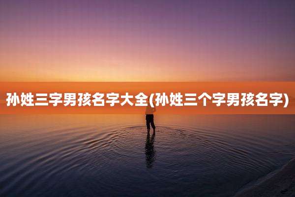 孙姓三字男孩名字大全(孙姓三个字男孩名字)