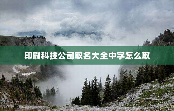 印刷科技公司取名大全中字怎么取