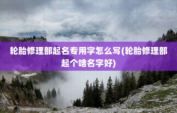 轮胎修理部起名专用字怎么写(轮胎修理部起个啥名字好)