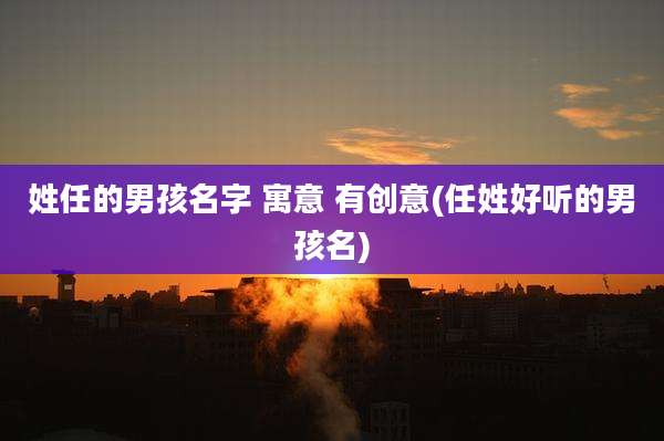 姓任的男孩名字 寓意 有创意(任姓好听的男孩名)