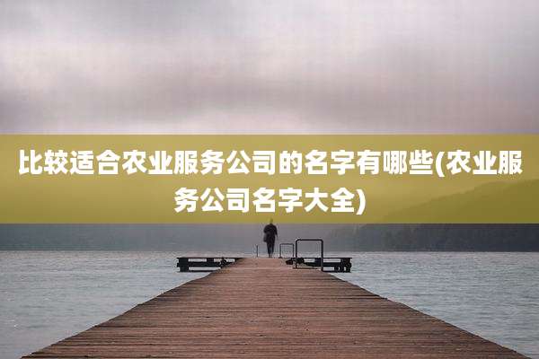 比较适合农业服务公司的名字有哪些(农业服务公司名字大全)