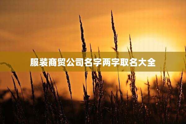 服装商贸公司名字两字取名大全