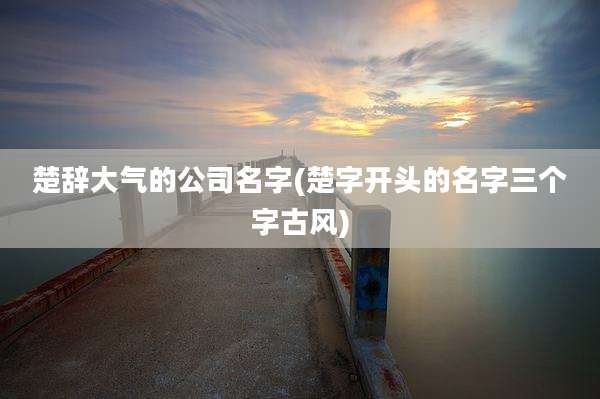 楚辞大气的公司名字(楚字开头的名字三个字古风)