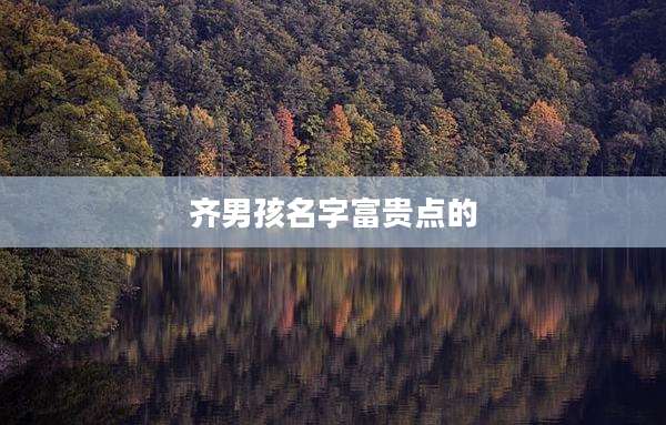 齐男孩名字富贵点的