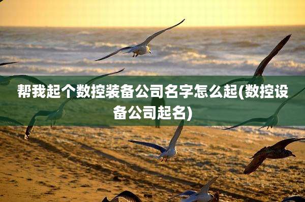 帮我起个数控装备公司名字怎么起(数控设备公司起名)