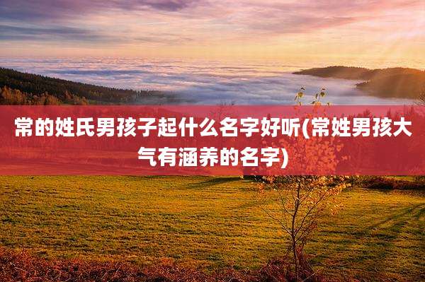 常的姓氏男孩子起什么名字好听(常姓男孩大气有涵养的名字)