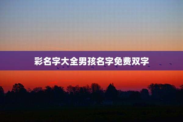 彩名字大全男孩名字免费双字