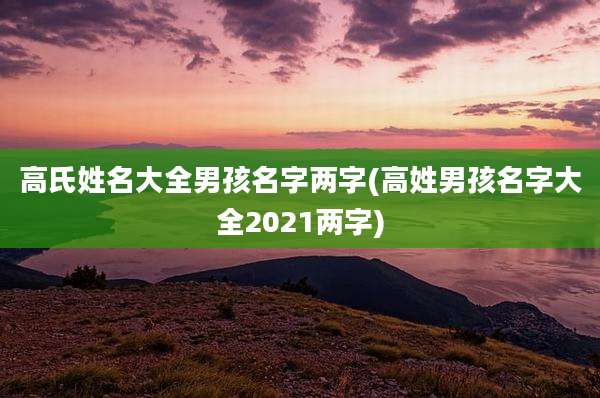 高氏姓名大全男孩名字两字(高姓男孩名字大全2021两字)