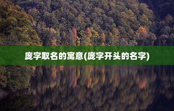庞字取名的寓意(庞字开头的名字)