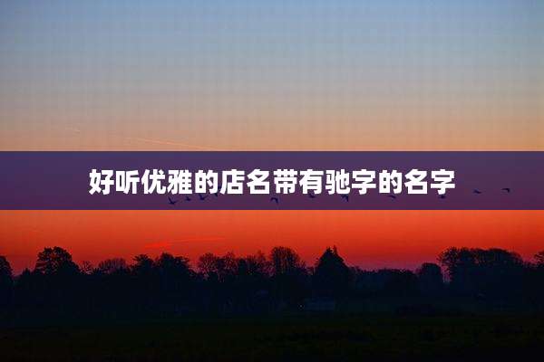 好听优雅的店名带有驰字的名字