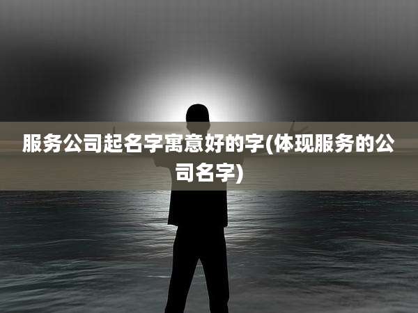 服务公司起名字寓意好的字(体现服务的公司名字)