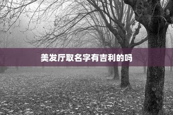 美发厅取名字有吉利的吗