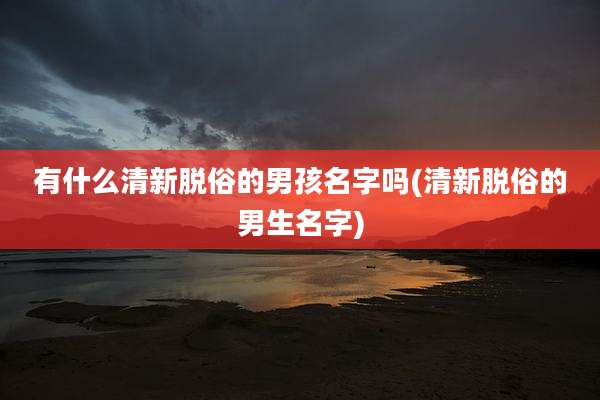 有什么清新脱俗的男孩名字吗(清新脱俗的男生名字)