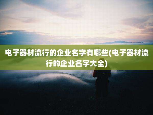 电子器材流行的企业名字有哪些(电子器材流行的企业名字大全)