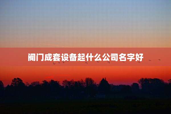 阀门成套设备起什么公司名字好