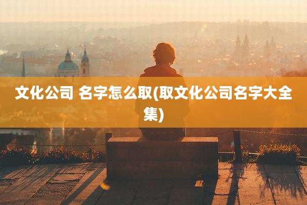 文化公司 名字怎么取(取文化公司名字大全集)