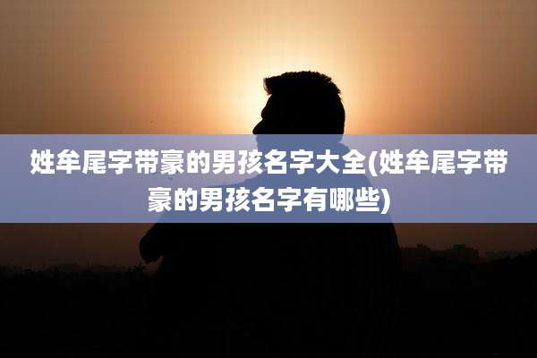姓牟尾字带豪的男孩名字大全(姓牟尾字带豪的男孩名字有哪些)