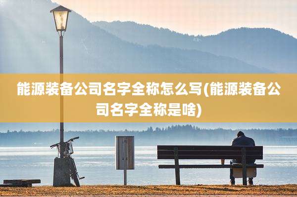 能源装备公司名字全称怎么写(能源装备公司名字全称是啥)