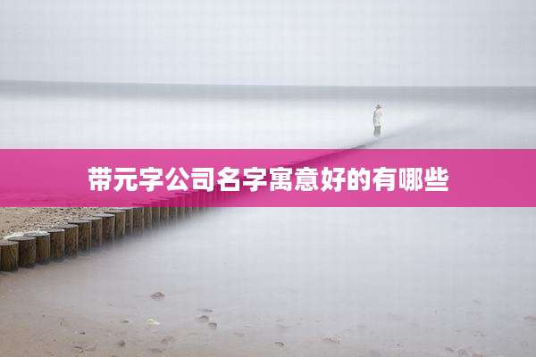 带元字公司名字寓意好的有哪些