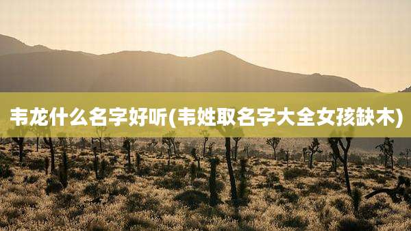 韦龙什么名字好听(韦姓取名字大全女孩缺木)