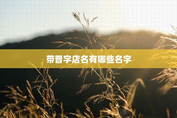 带晋字店名有哪些名字