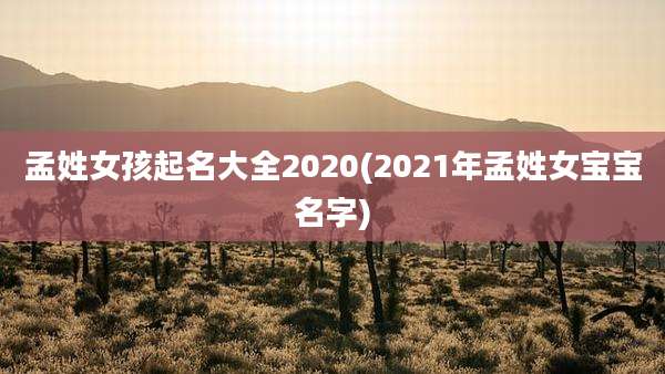 孟姓女孩起名大全2020(2021年孟姓女宝宝名字)
