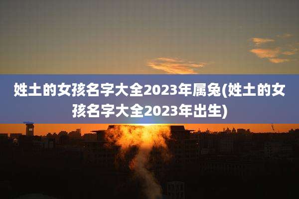 姓土的女孩名字大全2023年属兔(姓土的女孩名字大全2023年出生)