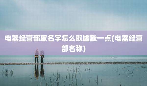电器经营部取名字怎么取幽默一点(电器经营部名称)