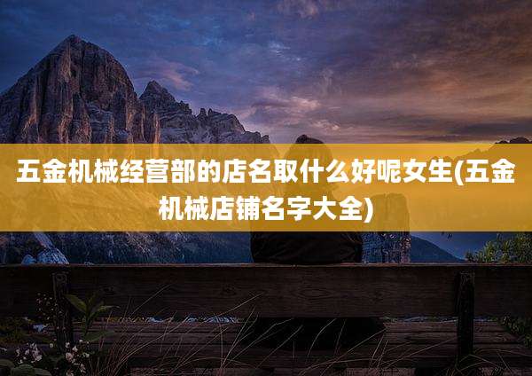 五金机械经营部的店名取什么好呢女生(五金机械店铺名字大全)