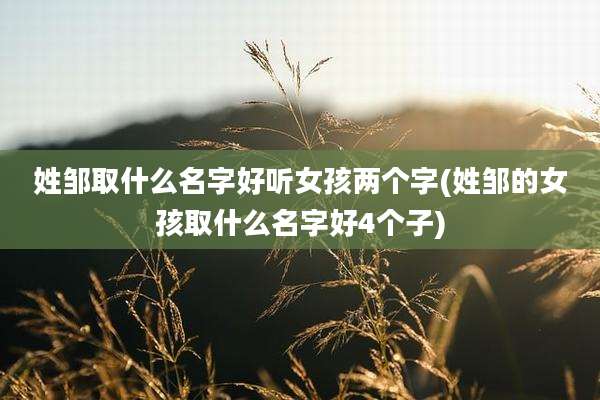 姓邹取什么名字好听女孩两个字(姓邹的女孩取什么名字好4个子)