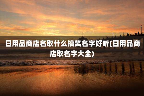 日用品商店名取什么搞笑名字好听(日用品商店取名字大全)